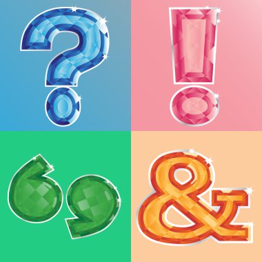Jewelled punctuation marks clipart