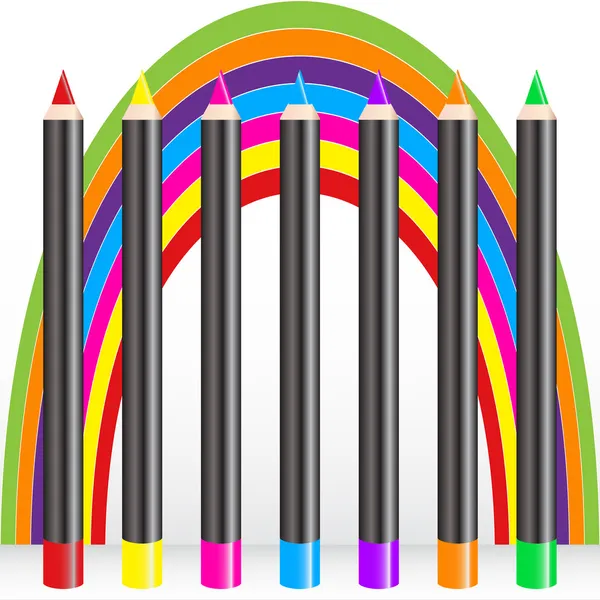 Rainbow pencils — Stock Vector