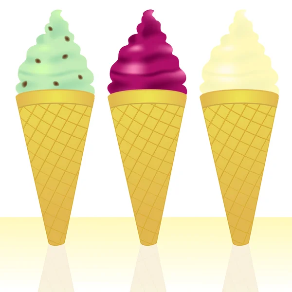 Kornouty na zmrzlinu — Stockový vektor