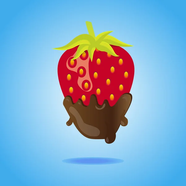 stock vector Strawberry dipped in chocolate