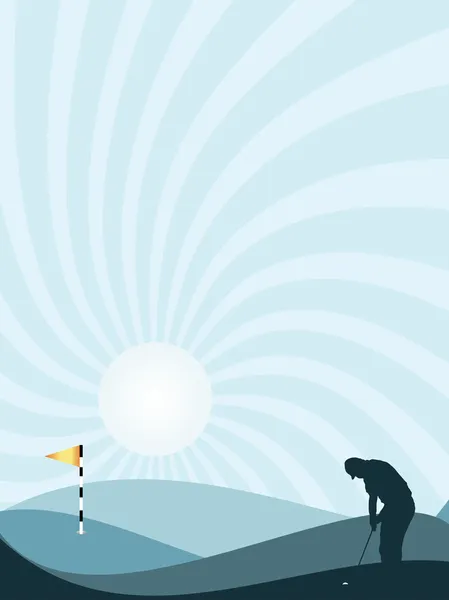 Silhouette golfeuse bleue — Image vectorielle