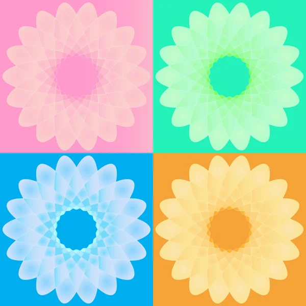 Geometrische Blumen — Stockvektor