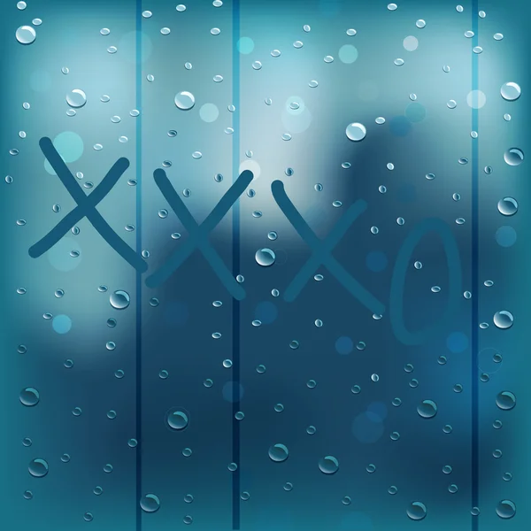 Rainy window - XXXO — Stock Vector