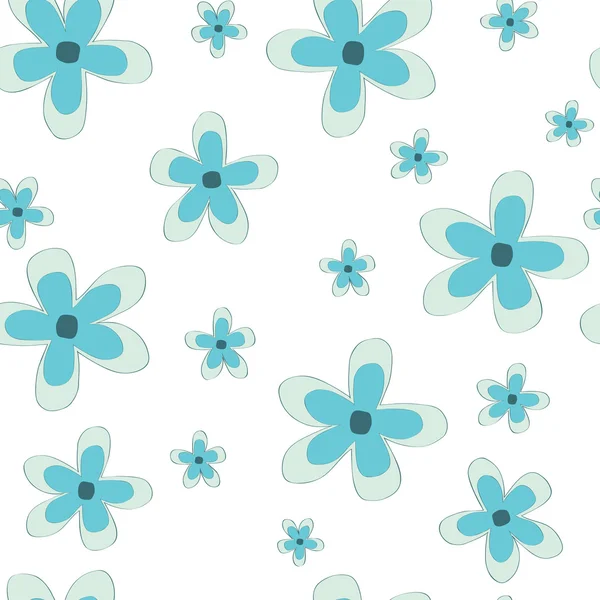 Blaue Blume wiederholbares Muster — Stockvektor