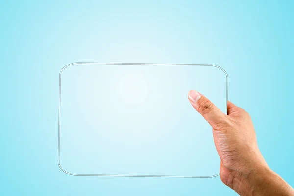 Hand holding transparent copy space — Stock Photo, Image