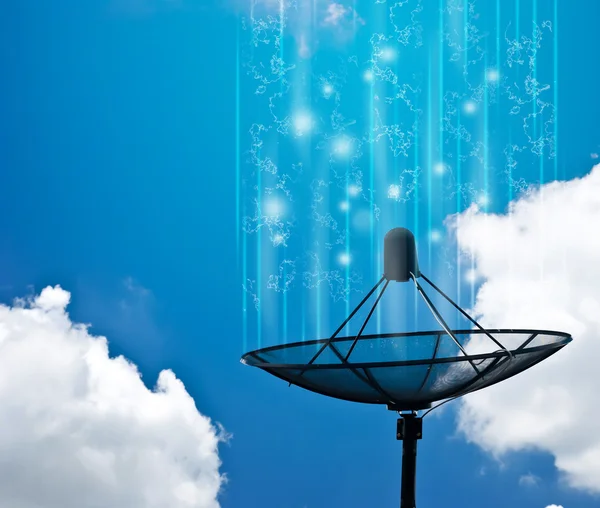 Satellite dish transmission data — Stock Photo, Image