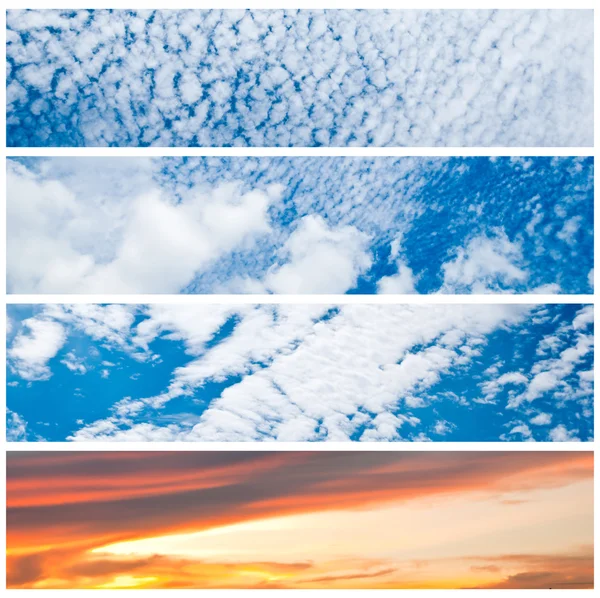 Vízszintes sky banner gyűjteménye — Stock Fotó