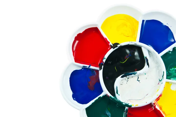 Round artist palette isolated on white background — Stock Photo, Image