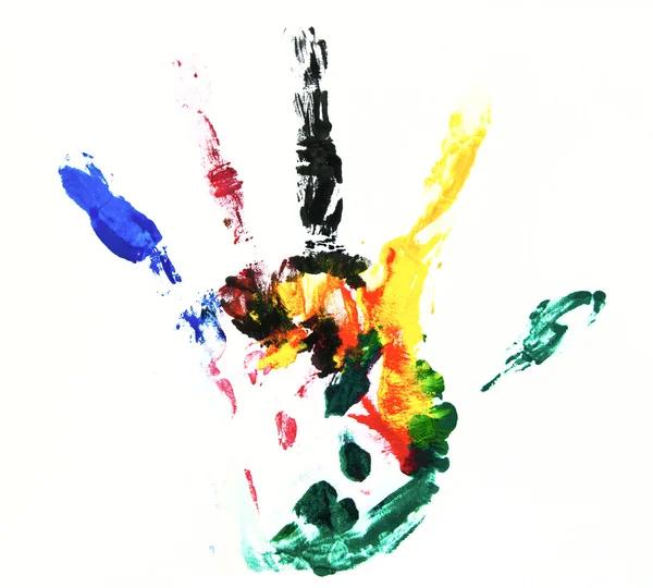 stock image Colored hand print