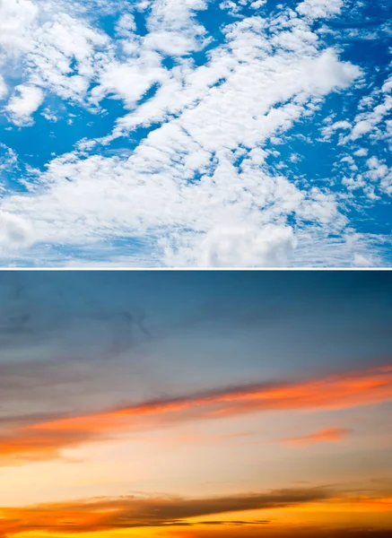 Set van daglicht en twilight hemelachtergrond — Stockfoto