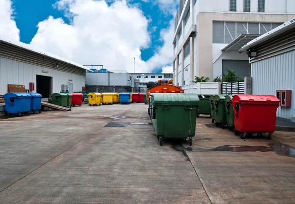 Plastic bins in recycle center — Stock Photo, Image