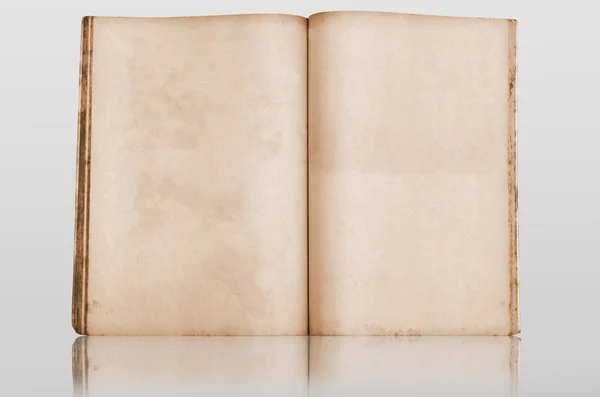 Altes Buch isoliert auf weiß mit Reflexion — Stockfoto
