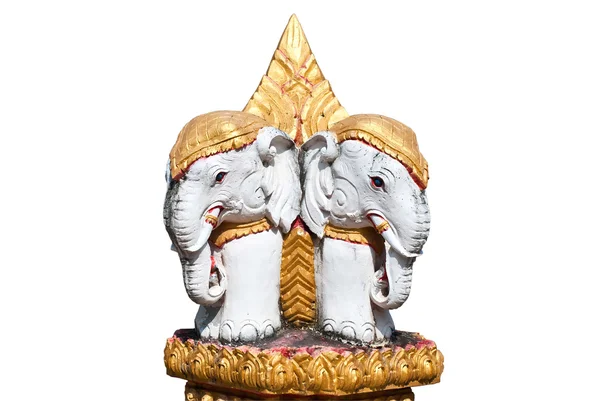 Statuette of elephant isolated on white with clipping path — Stock Photo, Image