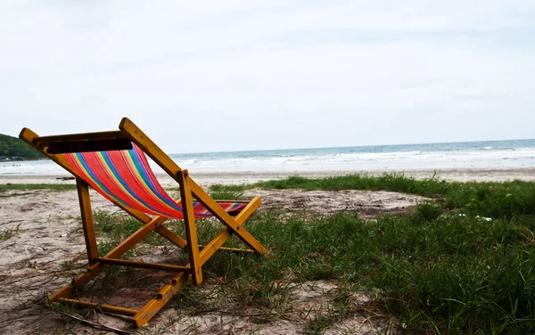 stock image The shot of canvas bed on beach, Thailand