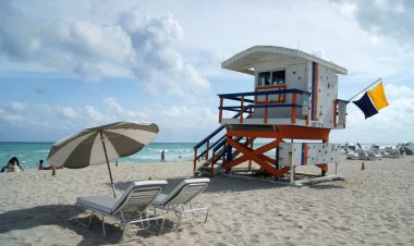 Lifeguard tower on Miami South Beach clipart