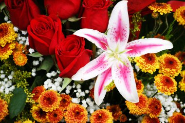 Flowers in Ecuador market clipart