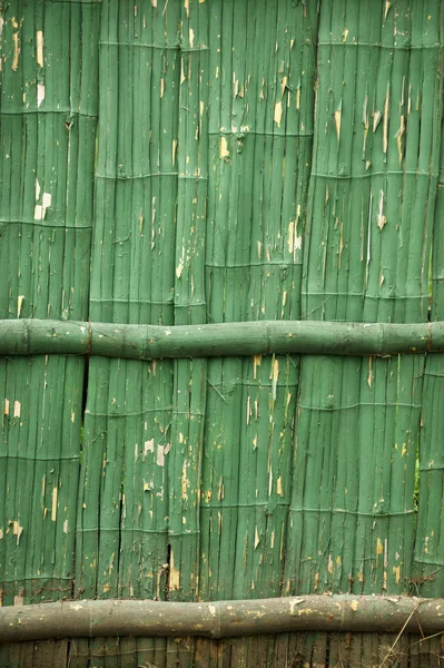 stock image Peeling Green Bamboo Fence