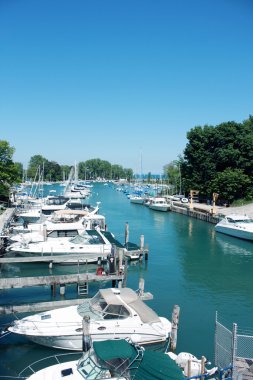 Boats on Lake Michigan clipart