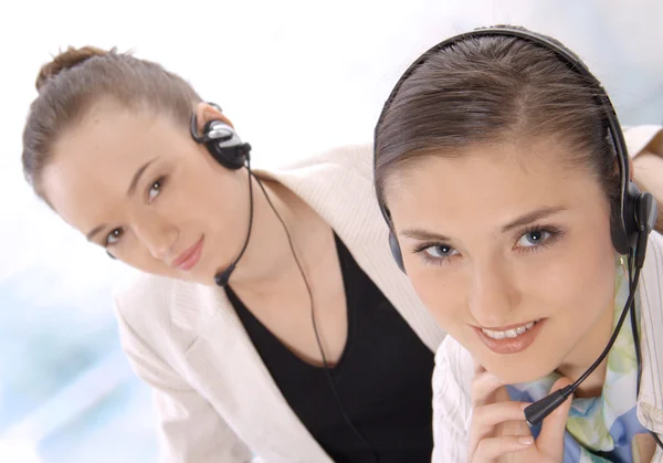 Portrait of happy customer service representatives — Stock Photo, Image