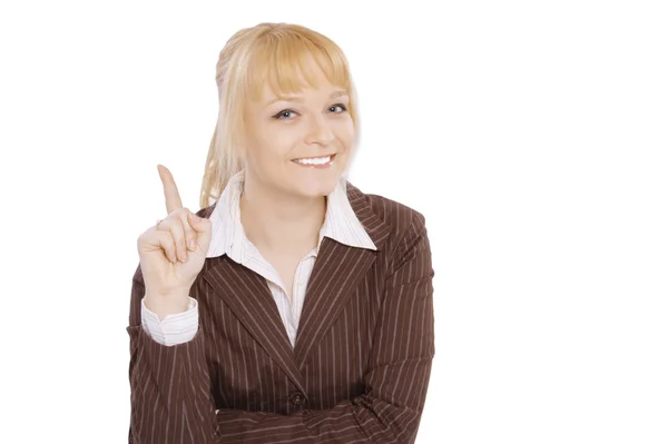 Porträt einer glücklichen schönen jungen blonden Frau, die lächelt — Stockfoto