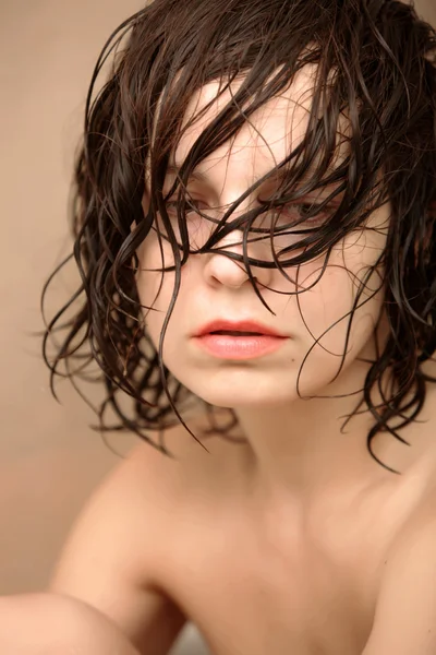 Woman with wet hair — Stock Photo, Image