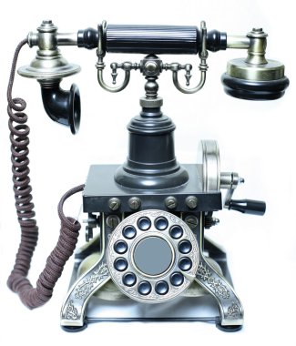 Vintage phone on a white background clipart