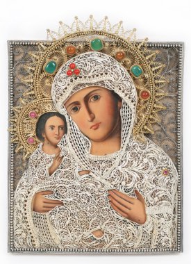Madonna (Mary) Kudüs ve çocuk (İsa Mesih) simgesi