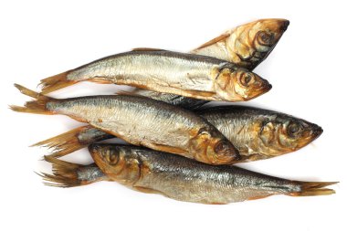 Smoke-dried fish close up clipart