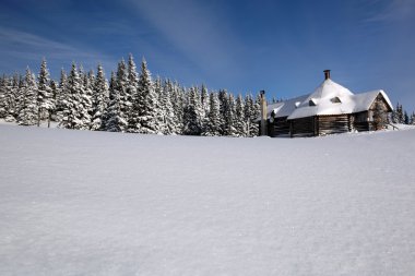 Ski resort house clipart
