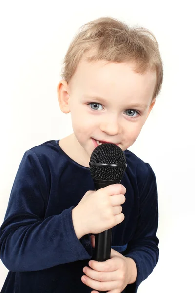 Cute little girl is singing — Stock Photo, Image