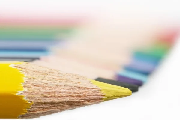 Colorful crayons on white background — Stock Photo, Image