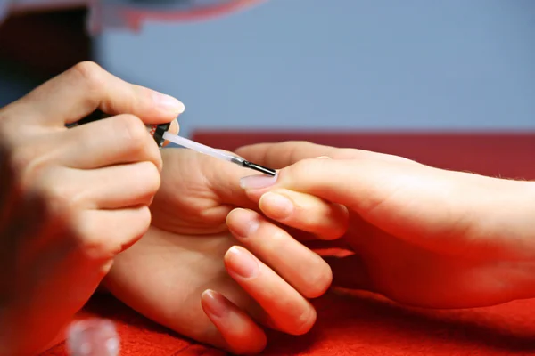 Stock image Closeup of hands doing manicure