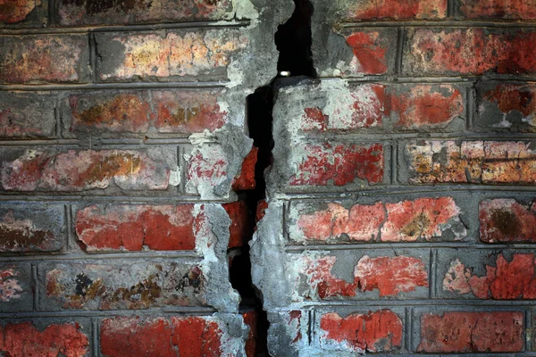 Texture de mur de briques fissurées — Photo