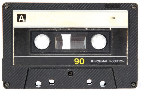 音频盒式磁带上白色隔离 — 图库照片