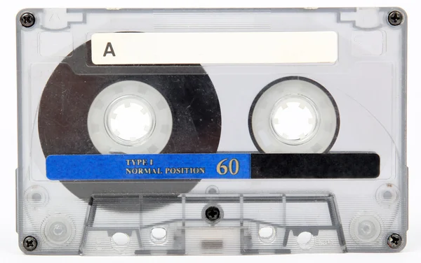 Beyaz bir arka plan üzerinde izole ses kaseti — Stok fotoğraf
