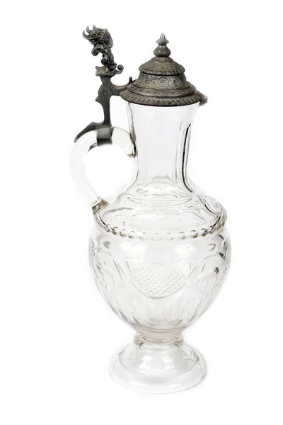 Vintage glass jug isolated on white background — Stock Photo, Image