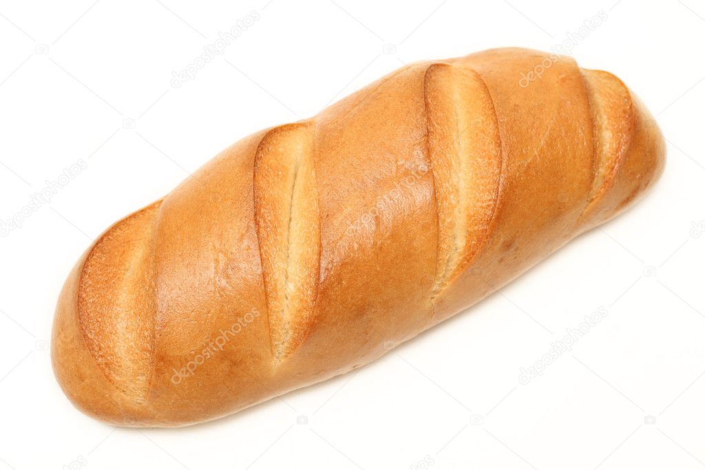White bread on a white background
