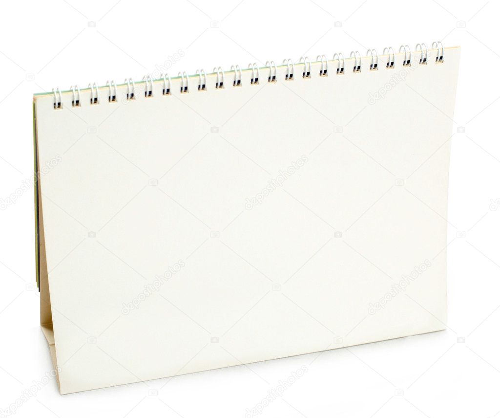 Blank desk calendar isolated on white background