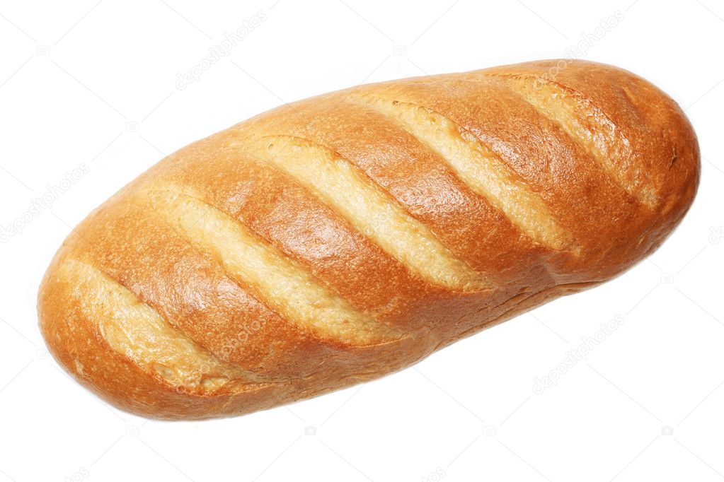White bread on a white background