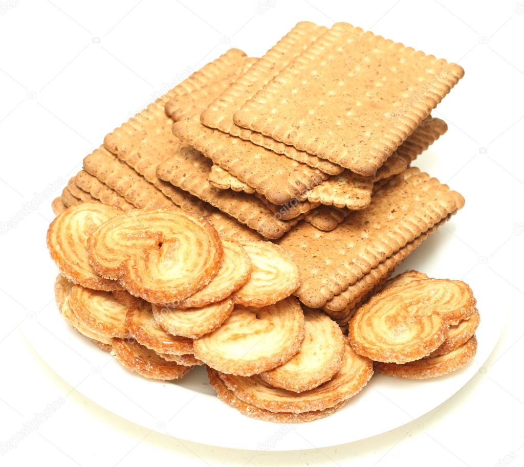 Cookies on white plate