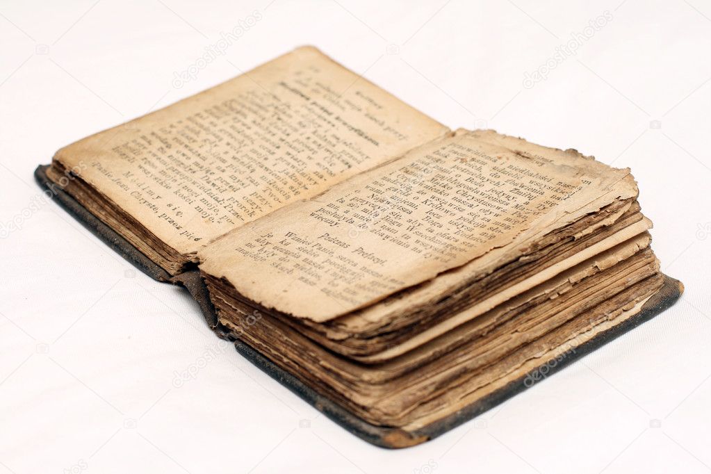 Old bible on white background