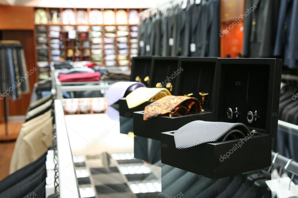 Neck ties in a fashion store