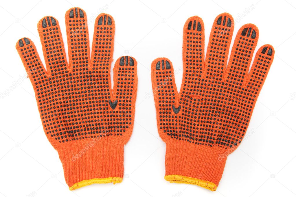 Protective orange mittens
