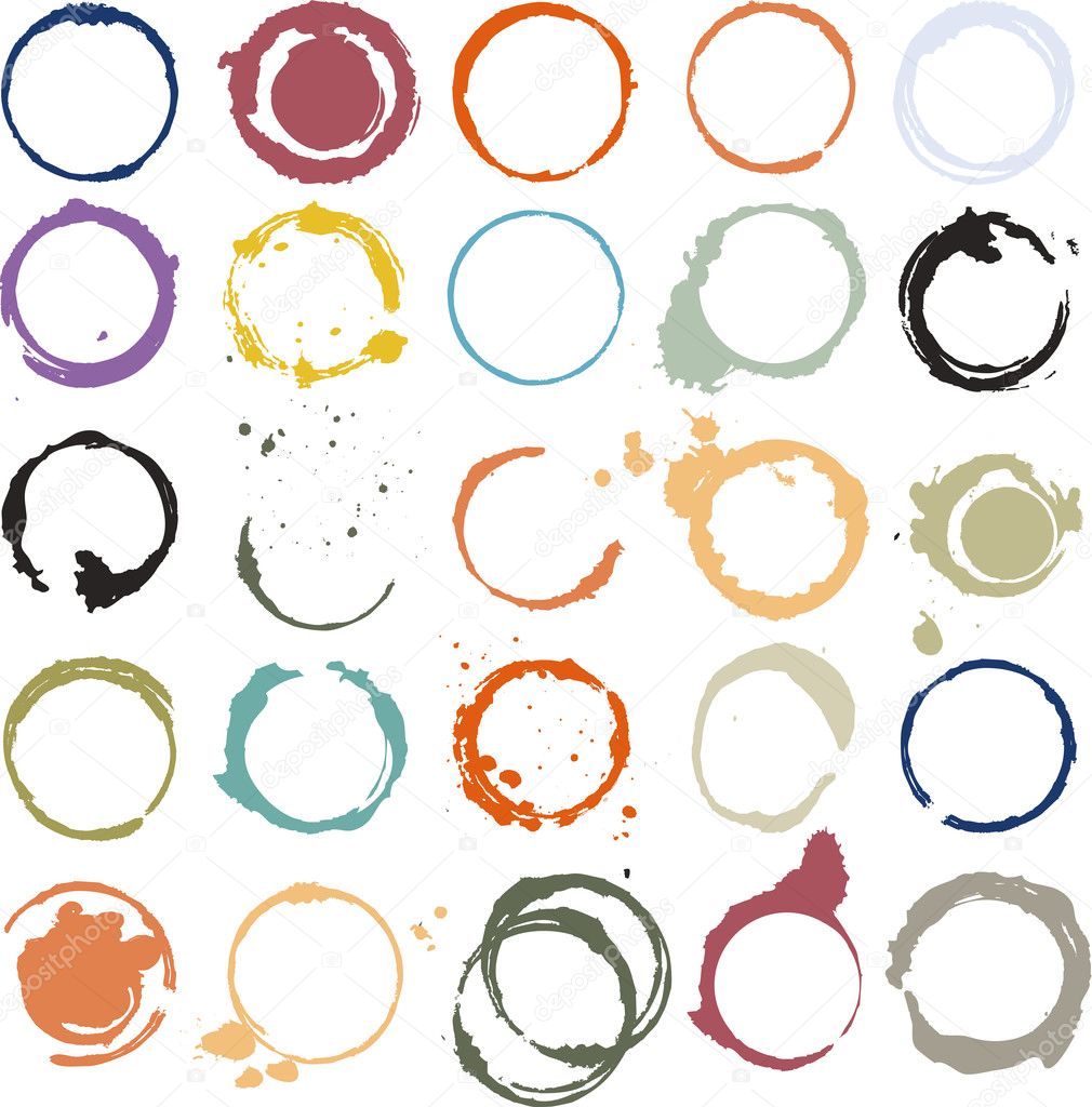 Multicolored grungy circles illustration
