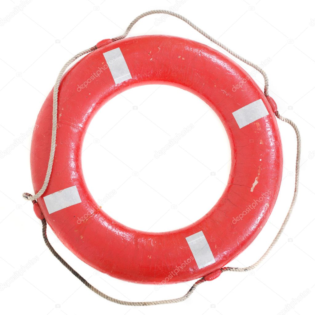 Life buoy isolated on white background