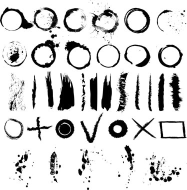 Grungy circles and elements collection clipart