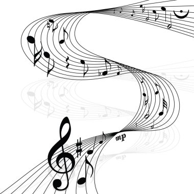 Vector musical notes clipart