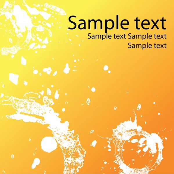 Abstract orange vector background with stains, blots, and ink splash — Stock Vector