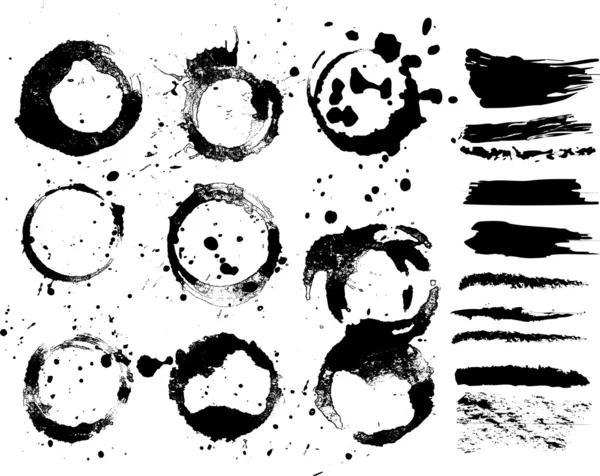 Grungy cercles et la collection d'éléments — Image vectorielle