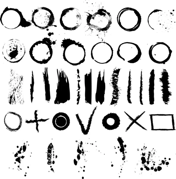 Grungy cercles et la collection d'éléments — Image vectorielle
